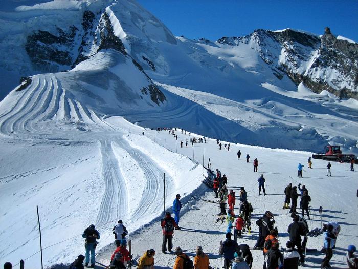 Skiing in Saas Fee
