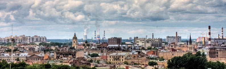 Panoramic view of St. Petersburg in Russia